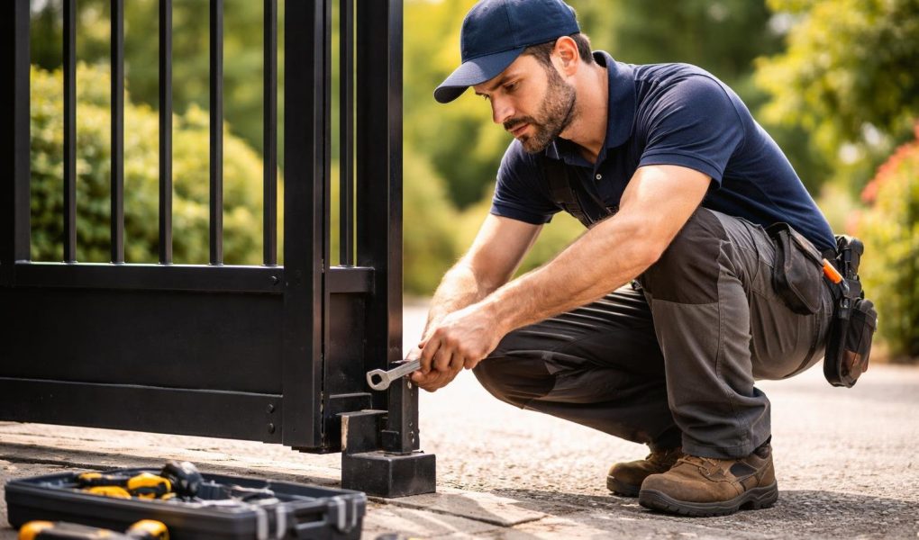 homme-travail-portail-metal-jardin