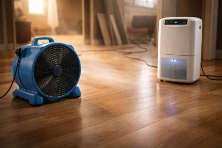 sol-parquet-ventilateur-deshumidificateur-restauration