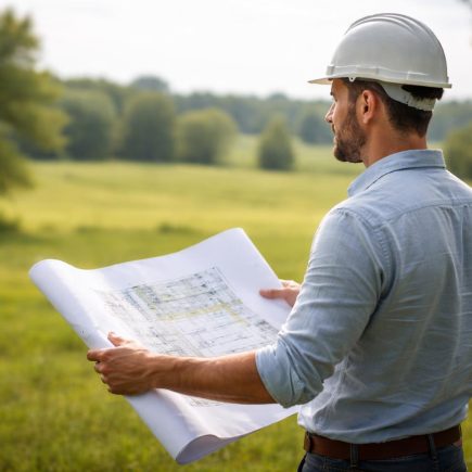 architecte-plan-terrain-verdoyant-arbres