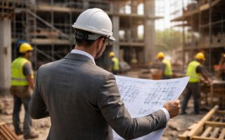 architecte-plans-chantier-ouvriers-echafaudages