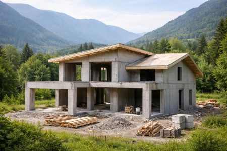 maison-moderne-construction-montagnes-verdure