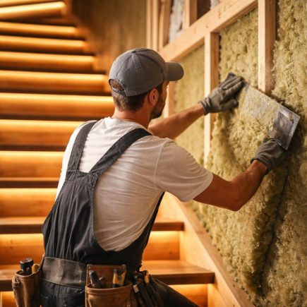 artisan-isolation-escalier-bois-éclairage