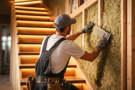 artisan-isolation-escalier-bois-éclairage
