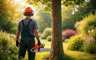 jardinier-casque-tronconneuse-arbre-jardin